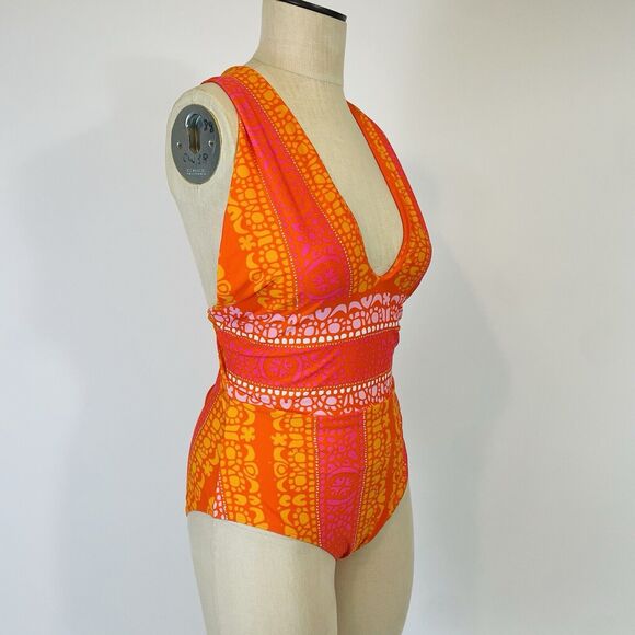 Anthropologie Marimekko Lilka Pidot Maillot One Piece Swimsuit Women's Medium - Picture 2 of 11